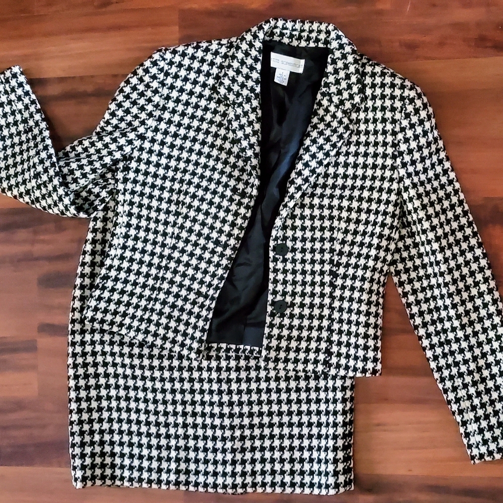 Houndstooth Skirt Suit